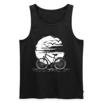 Cycling Drawing - Men's Premium Organic Tank Top - black - Front - AI Model Male 178 light (178cm)