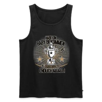 Endlich Mama Baby Bekommen Humor Design - Männer Premium Bio Tank Top - Schwarz - Vorne - Michal (187cm)
