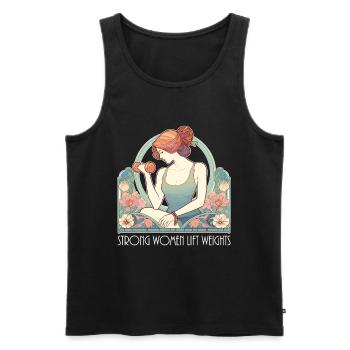 Fitness starke Frauen heben Gewichte Gym Geschenk - Männer Premium Bio Tank Top - Schwarz - Vorne - AI Model Male 178 light (178cm)