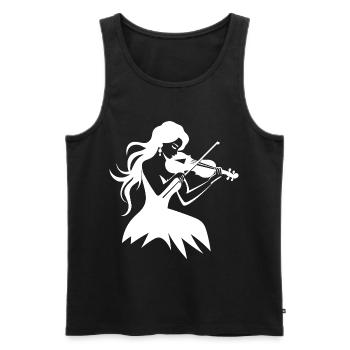 Dessin de fille de violon - Débardeur bio Premium Homme - noir - Devant - Michal (187cm)
