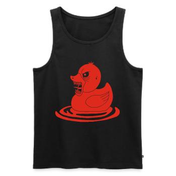 Canard démoniaque rouge - Débardeur bio Premium Homme - noir - Devant - AI Model Male 178 light (178cm)