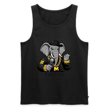 Elephant Rapper: Rap Style und Attitude! - Männer Premium Bio Tank Top - Schwarz - Vorne - AI Model Male 178 light (178cm)