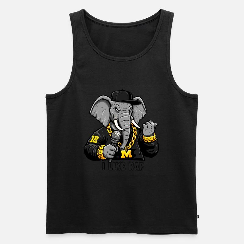 Elephant Rapper: Rap Style und Attitude! - Männer Premium Bio Tank Top - Schwarz