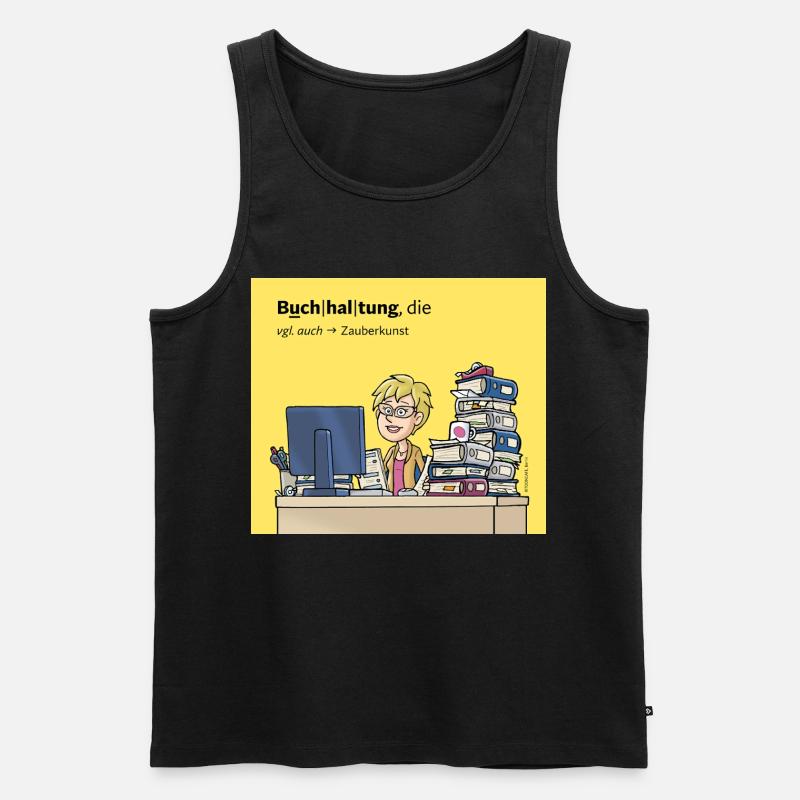 Buchhalterin, Comicfigur - Männer Premium Bio Tank Top - Schwarz