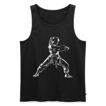 Karate Mädchen Skizze - Männer Premium Bio Tank Top - Schwarz - Vorne - AI Model Male 178 light (178cm)