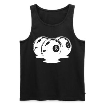 Dessin de boules de billard - Débardeur bio Premium Homme - noir - Devant - Michal (187cm)