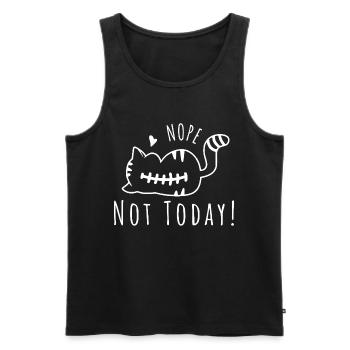 nope not today cute cat schlafend - Männer Premium Bio Tank Top - Schwarz - Vorne - AI Model Male 178 light (178cm)