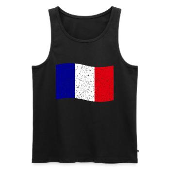 drapeau français vintage - Débardeur bio Premium Homme - noir - Devant - Michal (187cm)