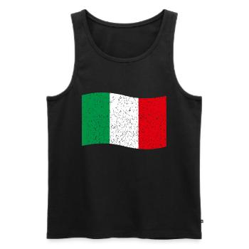 drapeau italien vintage - Débardeur bio Premium Homme - noir - Devant - Michal (187cm)