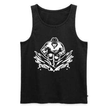 Eishockeyspieler Zeichnung - Männer Premium Bio Tank Top - Schwarz - Vorne - Michal (187cm)