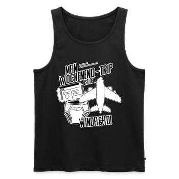 Mein Wochenendtrip ist dein Windelgeld – DINK Life - Männer Premium Bio Tank Top - Schwarz - Vorne - Michal (187cm)