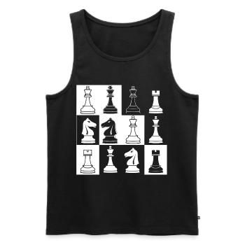 Chess Pieces Sketch - Men's Premium Organic Tank Top - black - Front - AI Model Male 178 light (178cm)