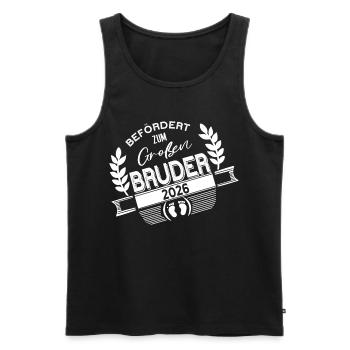 Befördert zum großen Bruder 2026 - Männer Premium Bio Tank Top - Schwarz - Vorne - Michal (187cm)