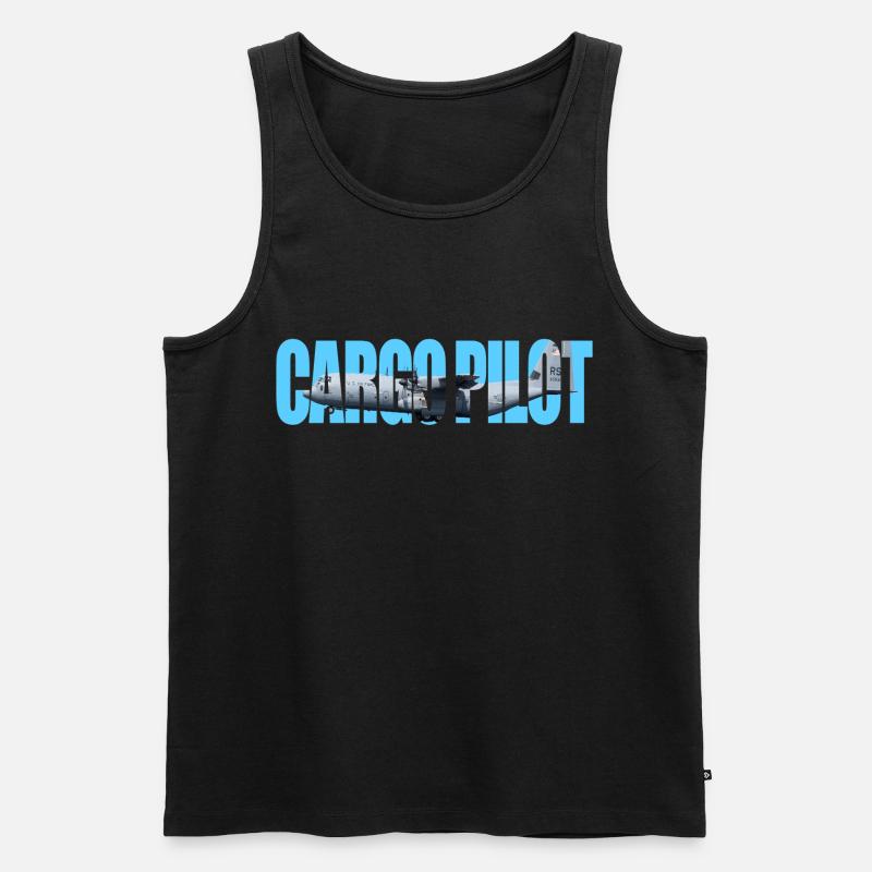 Cargo pilot C-130 - Männer Premium Bio Tank Top - Schwarz
