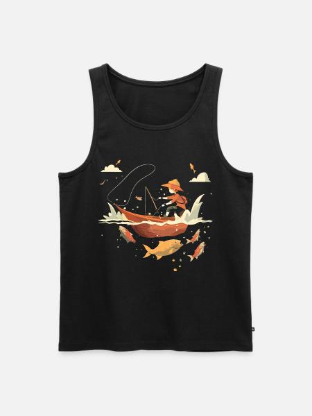 Fishing Cartoon Look - Men's Premium Organic Tank Top - black