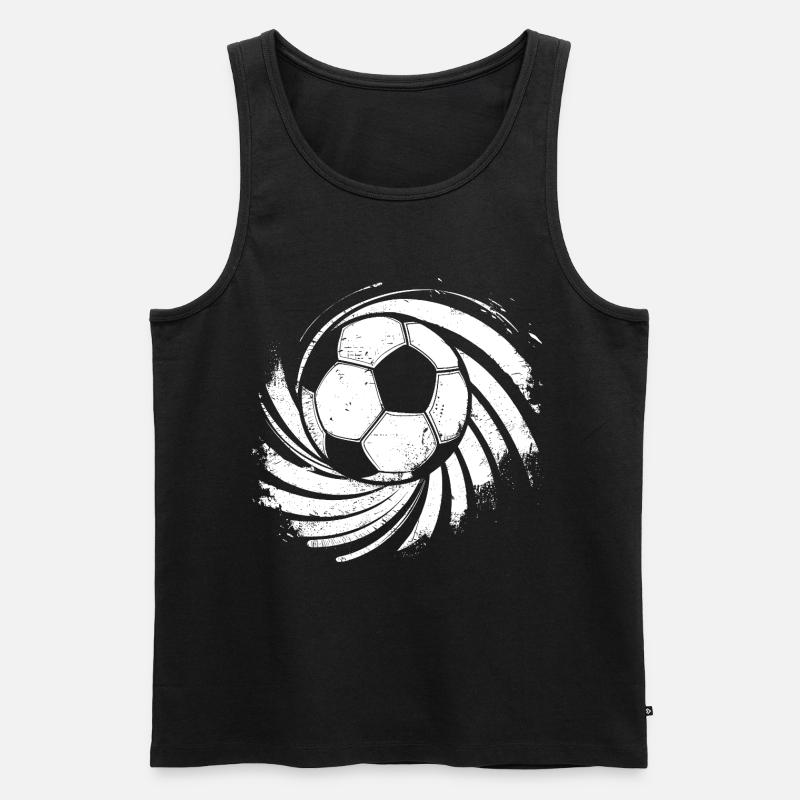 Fußball Zeichnung - Männer Premium Bio Tank Top - Schwarz