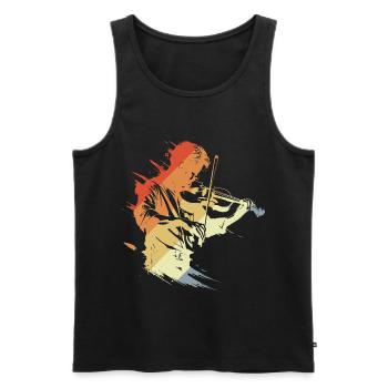 Violinist Retro Look - Männer Premium Bio Tank Top - Schwarz - Vorne - AI Model Male 178 light (178cm)