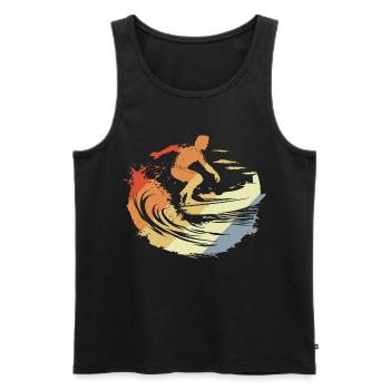 Surfing Vintage - Männer Premium Bio Tank Top - Schwarz - Vorne - AI Model Male 178 light (178cm)
