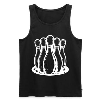 Quilles de bowling style dessin animé - Débardeur bio Premium Homme - noir - Devant - Michal (187cm)