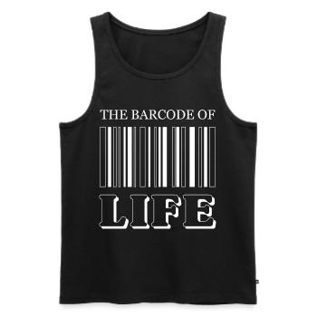 The Barcode of Life / Der Strichcode des Lebens - Men's Premium Organic Tank Top - black - Front - AI Model Male 178 light (178cm)