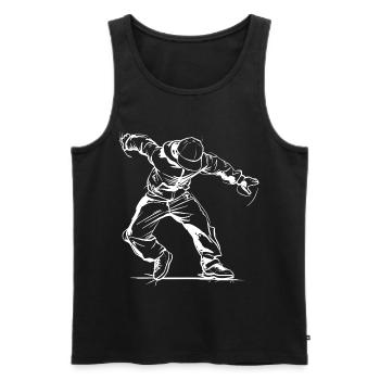 Croquis de breakdancer - Débardeur bio Premium Homme - noir - Devant - AI Model Male 178 light (178cm)