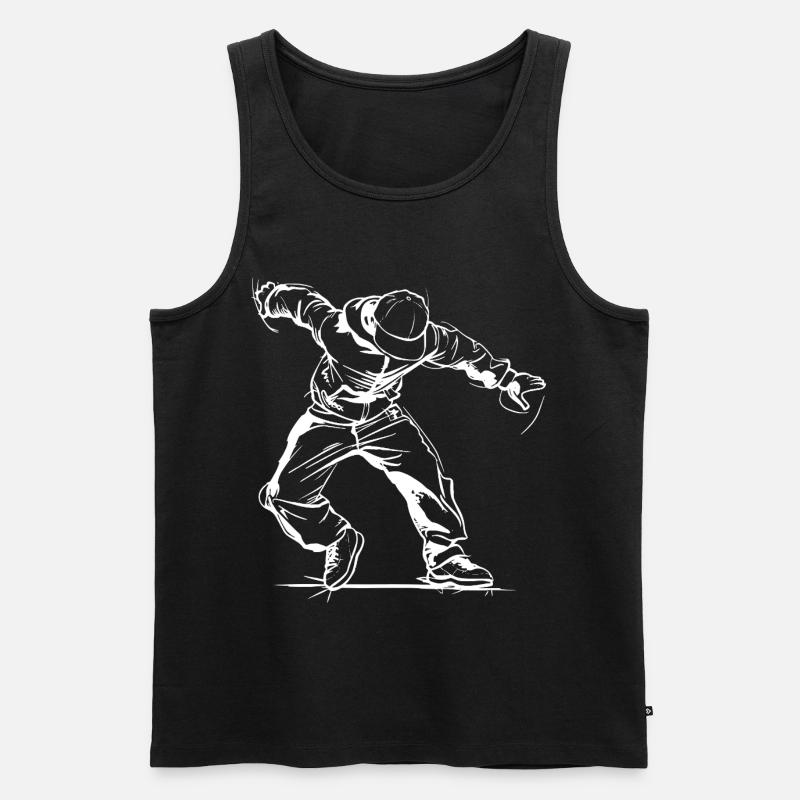 Breakdancer Skizze - Männer Premium Bio Tank Top - Schwarz
