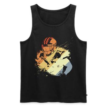 Joueur de football rétro - Débardeur bio Premium Homme - noir - Devant - AI Model Male 178 light (178cm)