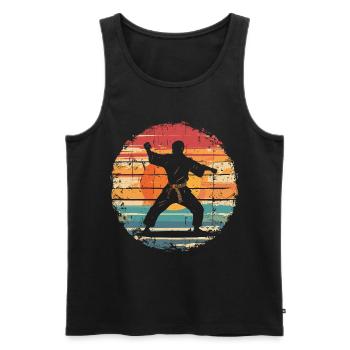 Karateka - Männer Premium Bio Tank Top - Schwarz - Vorne - Michal (187cm)