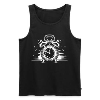 Alarm Clock Drawing - Men's Premium Organic Tank Top - black - Front - AI Model Male 178 light (178cm)