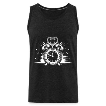 Wecker Zeichnung - Männer Premium Bio Tank Top - Anthrazit - Vorne - Alexander (188cm)