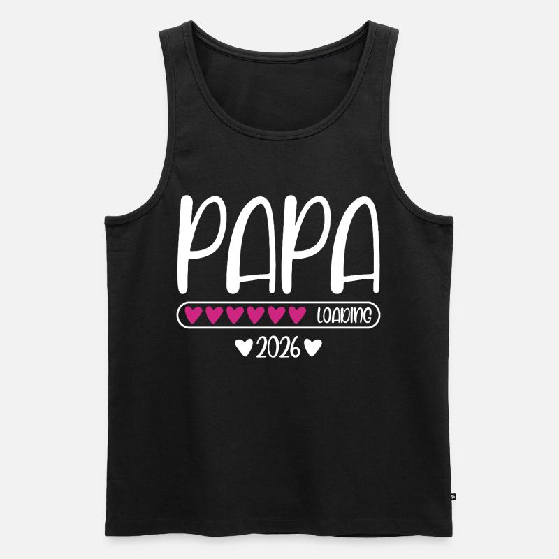 Papa 2026 loading - Männer Premium Bio Tank Top - Schwarz