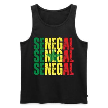 Drapeau sénégalais, fierté sénégalaise - Débardeur bio Premium Homme - noir - Devant - AI Model Male 178 light (178cm)