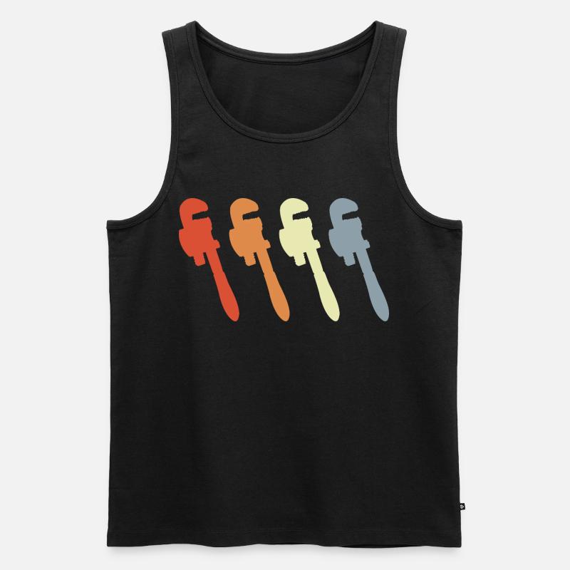 Retro Rohrzange - Männer Premium Bio Tank Top - Schwarz