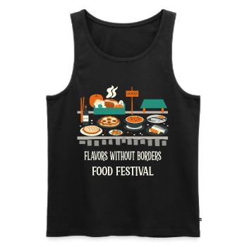 Street Food Festival - Männer Premium Bio Tank Top - Schwarz - Vorne - Michal (187cm)