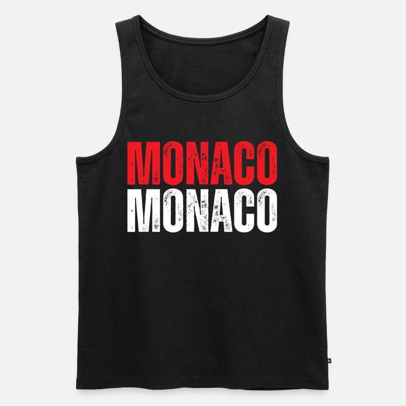 Monaco-Flagge, monegassischer Stolz - Männer Premium Bio Tank Top - Schwarz