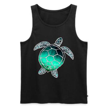 Tortue marine - Débardeur bio Premium Homme - noir - Devant - Michal (187cm)