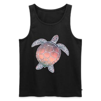 Tortue marine - Débardeur bio Premium Homme - noir - Devant - Michal (187cm)