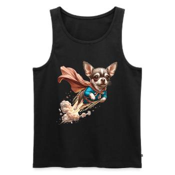 Super Dog Chihuahua Hero Cape Chi Chis Gift - Men's Premium Organic Tank Top - black - Front - Michal (187cm)