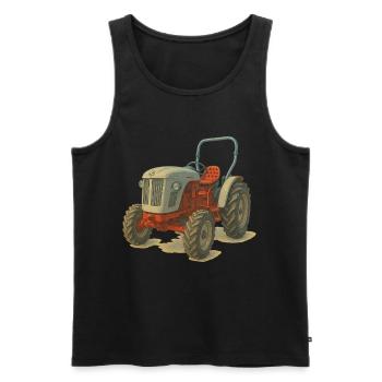 Holland Tracteur - Débardeur bio Premium Homme - noir - Devant - AI Model Male 178 light (178cm)