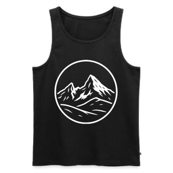 Watzmann - Men's Premium Organic Tank Top - black - Front - AI Model Male 178 light (178cm)