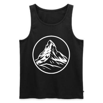 Matterhorn - Men's Premium Organic Tank Top - black - Front - AI Model Male 178 light (178cm)