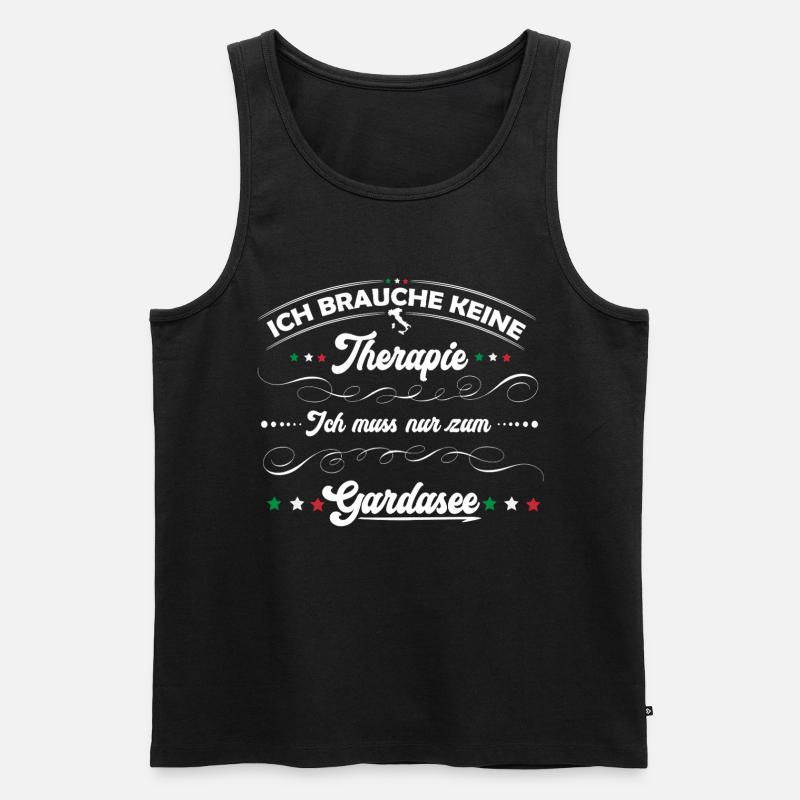 Gardasee, Therapie - Männer Premium Bio Tank Top - Schwarz