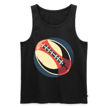 Rugby Ball Graphic - Men's Premium Organic Tank Top - black - Front - AI Model Male 178 light (178cm)