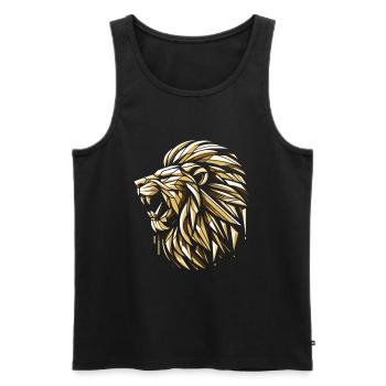 Lion Roars Gold Golden Geometric Gift - Men's Premium Organic Tank Top - black - Front - Michal (187cm)
