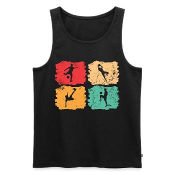 Football vintage – Solar Pulse - Men's Premium Organic Tank Top - black - Front - AI Model Male 178 light (178cm)