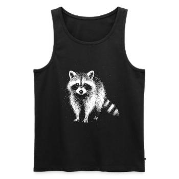Petit raton laveur - Débardeur bio Premium Homme - noir - Devant - Michal (187cm)