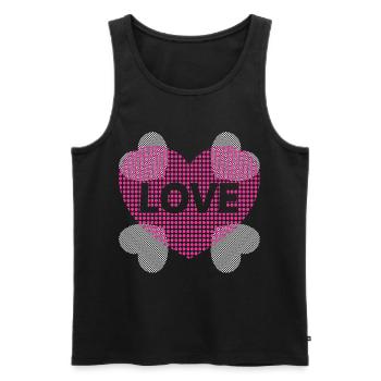 Heart with Love. - Men's Premium Organic Tank Top - black - Front - Michal (187cm)