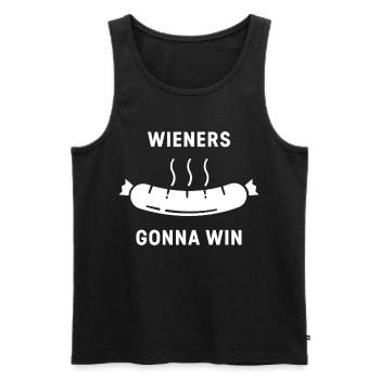 Wieners Gonna Win | BBQ Sausage - Men's Premium Organic Tank Top - black - Front - AI Model Male 178 light (178cm)