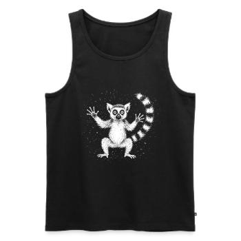 Lemur - Männer Premium Bio Tank Top - Schwarz - Vorne - Michal (187cm)