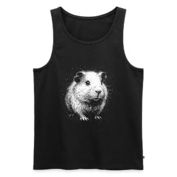 Cochon d’Inde doux en style pois - Débardeur bio Premium Homme - noir - Devant - Michal (187cm)